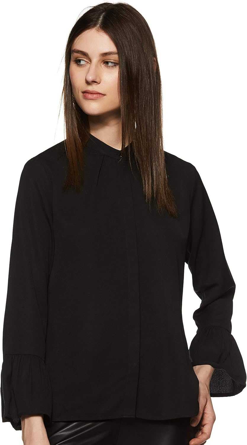 بلوزة بقصة عادية ولون واحد للنساء من كريف 1 بلوزة بقصة عادية ولون واحد للنساء من كريف