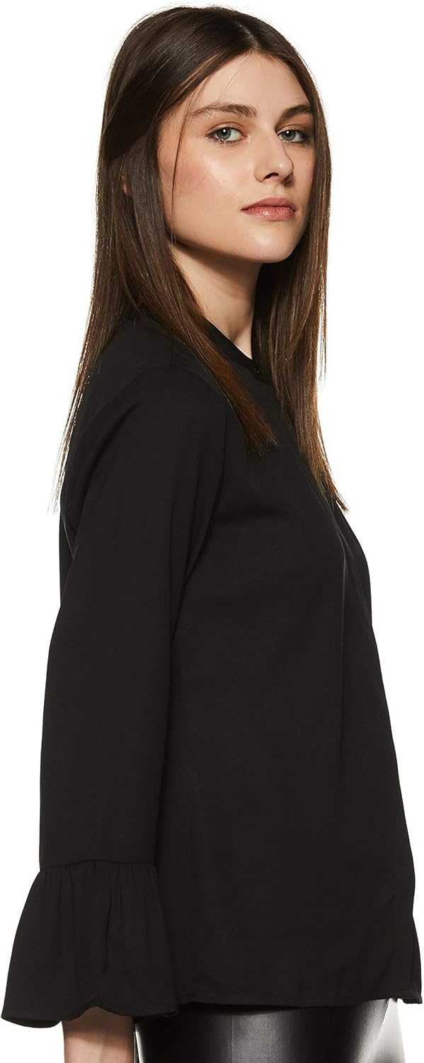 بلوزة بقصة عادية ولون واحد للنساء من كريف 3 بلوزة بقصة عادية ولون واحد للنساء من كريف - الصورة 3