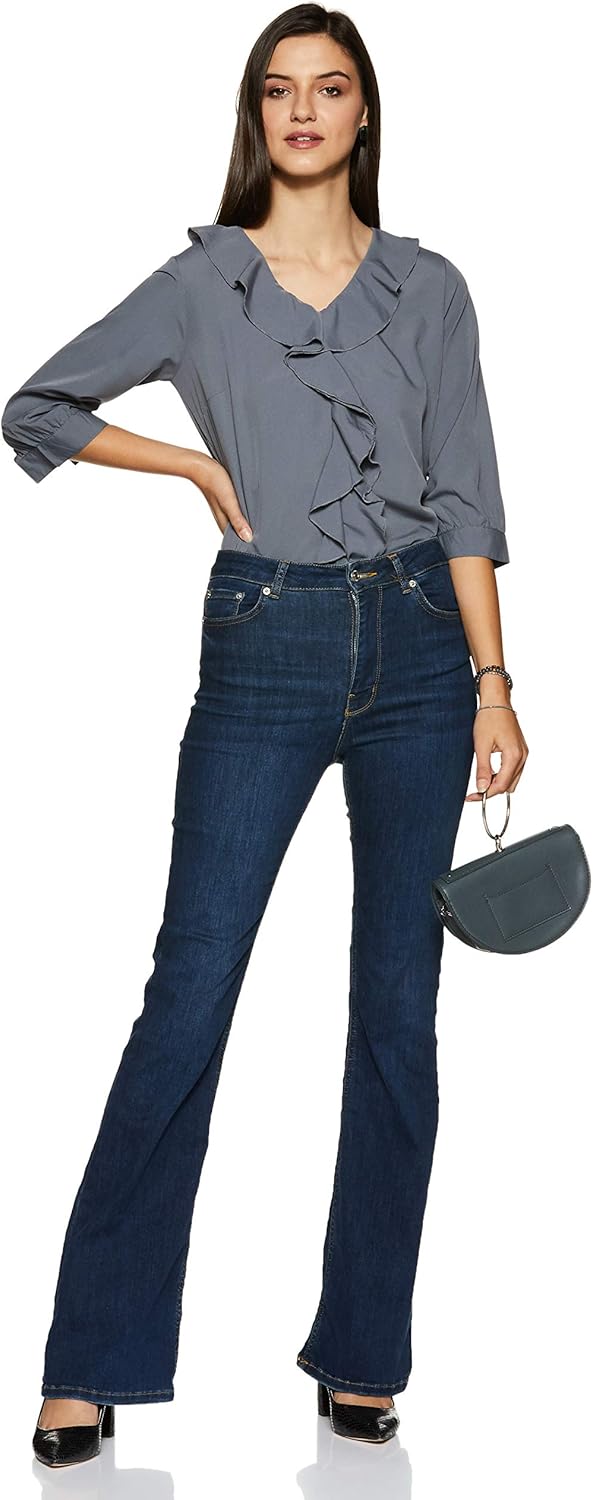 بلوزة بقصة عادية ولون واحد للنساء من كريف 5 بلوزة بقصة عادية ولون واحد للنساء من كريف - الصورة 5