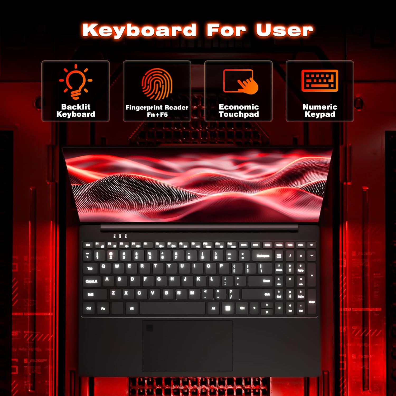 2025 Laptop, 15.6 inch Laptops with N150 Processor(Beat to i3-1115G4, up to 3.6GHz), Gaming Laptop 16GB RAM 512GB SSD, Laptops Computer Metal Shell, Fingerprint Unlock, MINI HDMI 100W Webcam Numpad 3 2025 Laptop, 15.6 inch Laptops with N150 Processor(Beat to i3-1115G4, up to 3.6GHz), Gaming Laptop 16GB RAM 512GB SSD, Laptops Computer Metal Shell, Fingerprint Unlock, MINI HDMI 100W Webcam Numpad - الصورة 3