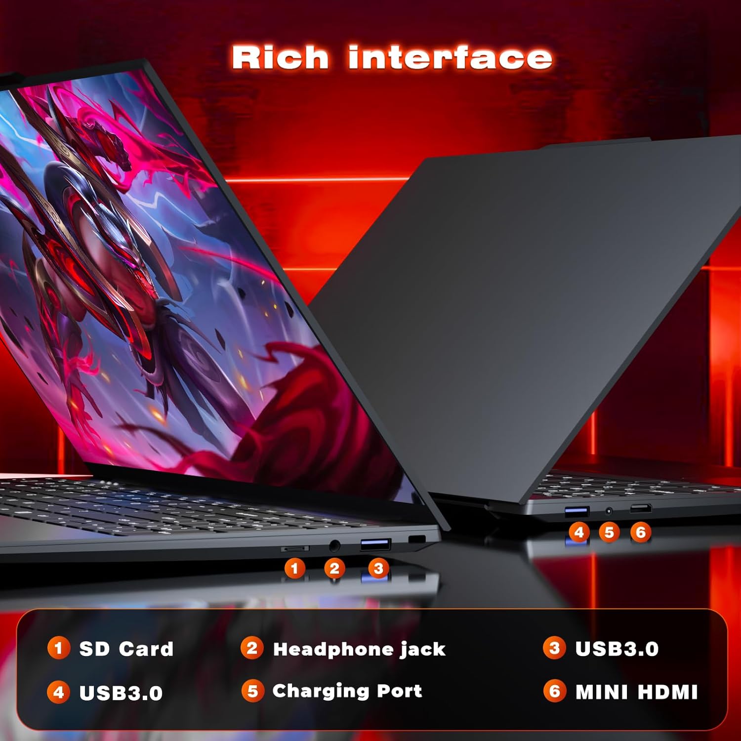 2025 Laptop, 15.6 inch Laptops with N150 Processor(Beat to i3-1115G4, up to 3.6GHz), Gaming Laptop 16GB RAM 512GB SSD, Laptops Computer Metal Shell, Fingerprint Unlock, MINI HDMI 100W Webcam Numpad 7 2025 Laptop, 15.6 inch Laptops with N150 Processor(Beat to i3-1115G4, up to 3.6GHz), Gaming Laptop 16GB RAM 512GB SSD, Laptops Computer Metal Shell, Fingerprint Unlock, MINI HDMI 100W Webcam Numpad - الصورة 7