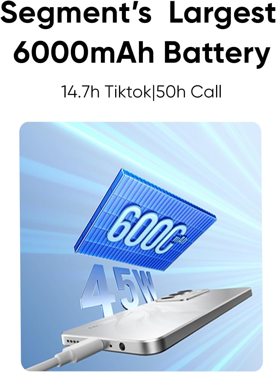 ريلمي C71 (8GB RAM، تخزين 256GB) | شاشة 6.66 انش 120Hz | كاميرا ذكاء اصطناعي 50MP | بطارية 6300mAh | شحن سريع 45 واط | Android 15، ريلمي UI 6.0 | ثنائي شرائح الاتصال | بصمة جانبية | ضمان 12 متر (بومة 12 1766962702 61LQ 9Hl9NL. AC SL1500