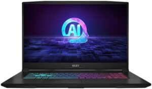 لابتوب ألعاب كاتانا A17 AI B8VF بشاشة FHD 17.3 بوصة 144 هرتز،معالج AMD رايزن 9 8940H، بطاقة انفيديا RTX4060 8 جيجا،ذاكرة رام 16 جيجا وSSD 512 جيجا،نظام تشغيل ويندوز هوم 11 من ام اس اي، 9S7-17LN31-837
