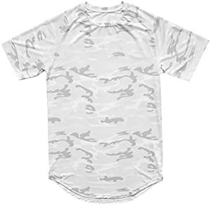تي شيرت Ancoree رجالي عصري مموه سريع الجفاف تي شيرت صيفي جديد مطبوع بأكمام قصيرة للرجال رياضة اللياقة البدنية برقبة دائرية (اللون: أبيض، المقاس: X-Large)
