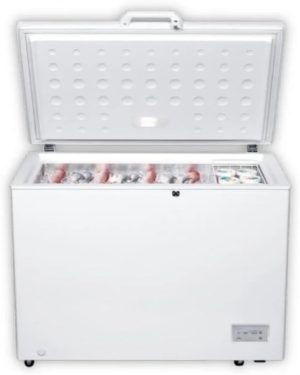 فريزر تشيست من جنرال موديل GCF200D، فريستاندينج بباب علوي، لون أبيض، مزود بإضاءة LED وقفل أمان وثيرموستات قابل للتعديل، سعة 200 لتر