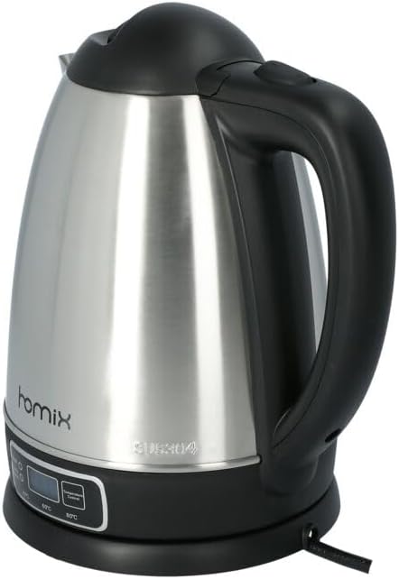 غلاية كهربائية 1830 واط بتحكم رقمي بلون فضي وأسود سعة 1.8 لتر من هوميكس، فضي وأسود 3 غلاية كهربائية 1830 واط بتحكم رقمي بلون فضي وأسود سعة 1.8 لتر من هوميكس، فضي وأسود - الصورة 3