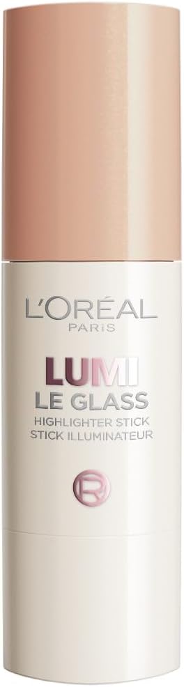 L'Oréal Paris Lumi Le Glass Highlighter Sticks Glass, Make-Up Complexion for the Face, Contouring, for a Radiant Complexion, Easy to Build, All-Day Hold, Colour: 610 Pearl Eclat, 1 x 7 ml