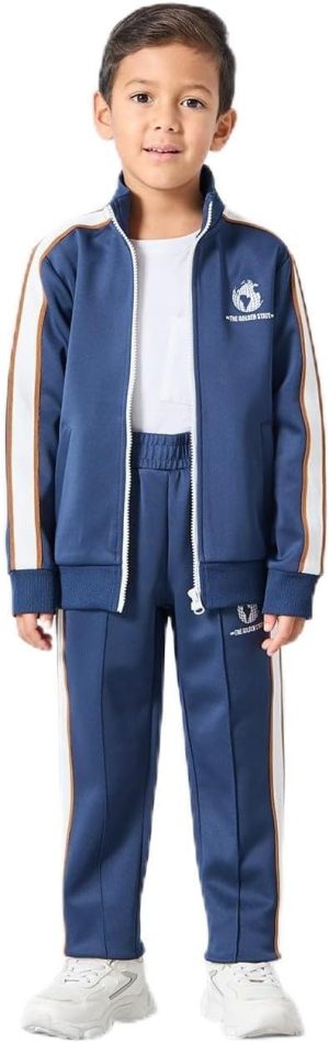 REDTAG Boys Blue Printed Track Pants, Blue