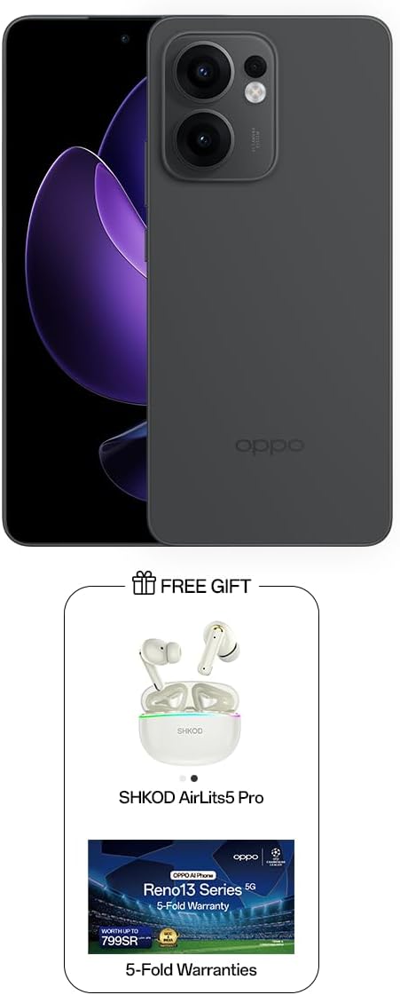 جوال رينو 13F 5G ثنائي شرائح الاتصال بذاكرة رام 12 جيجابايت وذاكرة داخلية 512 جيجابايت 5G من أوبو - نسخة الشرق الأوسط مع شكودو أيرليست 5 برو، رمادي جرافيت 1 جوال رينو 13F 5G ثنائي شرائح الاتصال بذاكرة رام 12 جيجابايت وذاكرة داخلية 512 جيجابايت 5G من أوبو - نسخة الشرق الأوسط مع شكودو أيرليست 5 برو، رمادي جرافيت