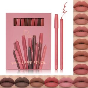 مجموعة اقلام تحديد شفاه غير لامعة مكونة من 12 لون، قلم احمر شفاه مخملي مقاوم للماء، ملمس ناعم كريمي حريري، مكياج محدد بدقة، طبيعي نود يدوم طويلا