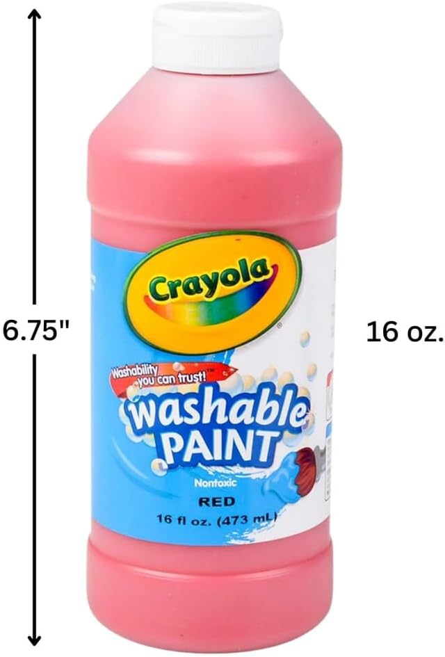 كرايولا طلاء قابل للغسل، مستلزمات الطلاء الاحمر الحرفية، 16 اونصة 2 كرايولا طلاء قابل للغسل، مستلزمات الطلاء الاحمر الحرفية، 16 اونصة - الصورة 2