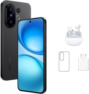 جوال فيفو X200 FE شبكة الجيل الخامس 5G بذاكرة رام 12 جيجابايت وسعة تخزين 512 جيجابايت وشاشة AMOLED 120Hzوكاميرا زيس 50MP وبطارية 6500 ميلي أمبير في الساعة ومعالج ميديا تيك ديمنستي 9300، أسود