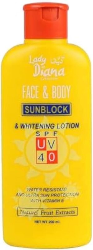 لوشن واقي من الشمس والتبييض للوجه والجسم بعامل وقاية من اشعة الشمس فوق البنفسجية 40، 200 مل، سائل، لنوع البشرةالكلة