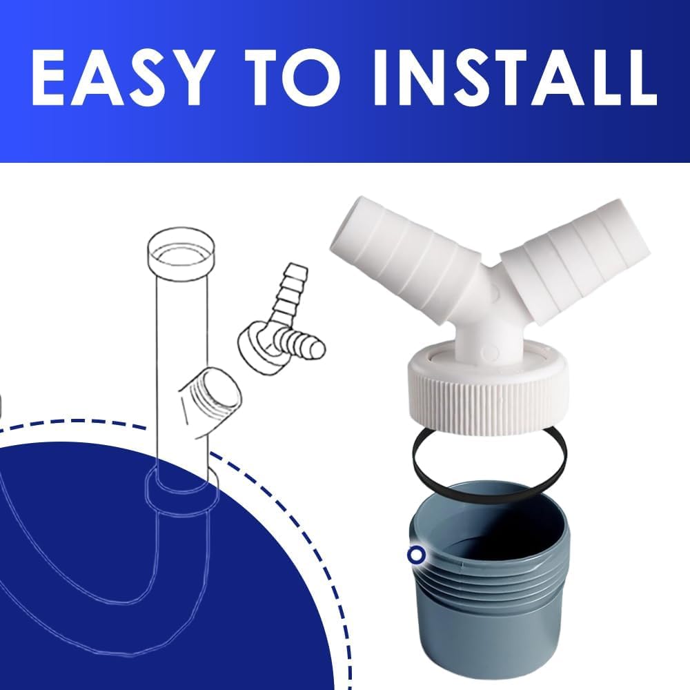 لينجي موصل مخرج مزدوج على شكل حرف Y للغسالات مزود بمشبكين للخرطوم، مفصل ثلاثي الاتجاهات، محول تصريف عالمي للغسالات وغسالة الصحون، مخرج 40 ملم 3 لينجي موصل مخرج مزدوج على شكل حرف Y للغسالات مزود بمشبكين للخرطوم، مفصل ثلاثي الاتجاهات، محول تصريف عالمي للغسالات وغسالة الصحون، مخرج 40 ملم - الصورة 3