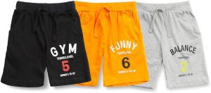 شورت قطن مطبوع بقصة عادية للجنسين من كيدا كيدز® (عبوة من 3 قطع)