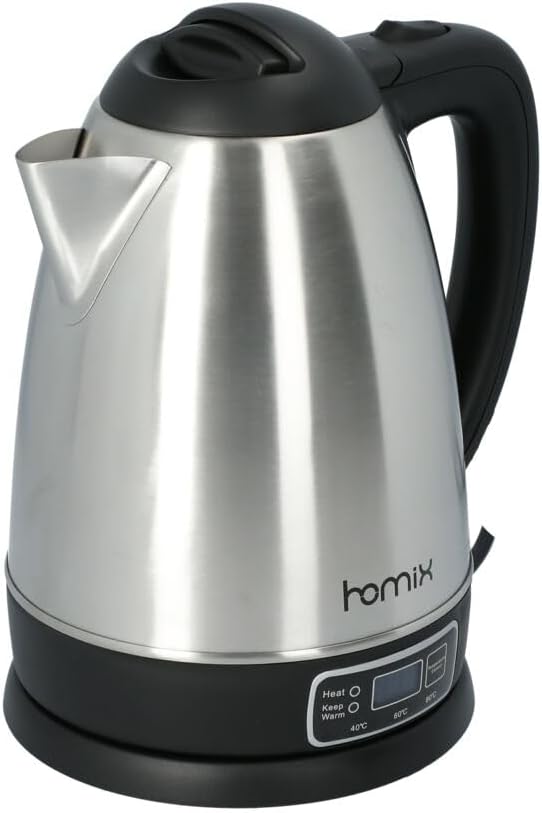 غلاية كهربائية 1830 واط بتحكم رقمي بلون فضي وأسود سعة 1.8 لتر من هوميكس، فضي وأسود 1 غلاية كهربائية 1830 واط بتحكم رقمي بلون فضي وأسود سعة 1.8 لتر من هوميكس، فضي وأسود