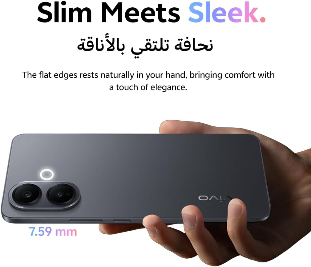 vivo V60 Lite 5G (Elegant Black, 12GB RAM, 512GB) | 120Hz AMOLED Display | 32MP Selfie Camera | 6500mAH | IP65 | V-Premier Earbuds Pro, 24M Warranty, 455Days Screen Replacement – Middle East Version 7 vivo V60 Lite 5G (Elegant Black, 12GB RAM, 512GB) | 120Hz AMOLED Display | 32MP Selfie Camera | 6500mAH | IP65 | V-Premier Earbuds Pro, 24M Warranty, 455Days Screen Replacement – Middle East Version - الصورة 7