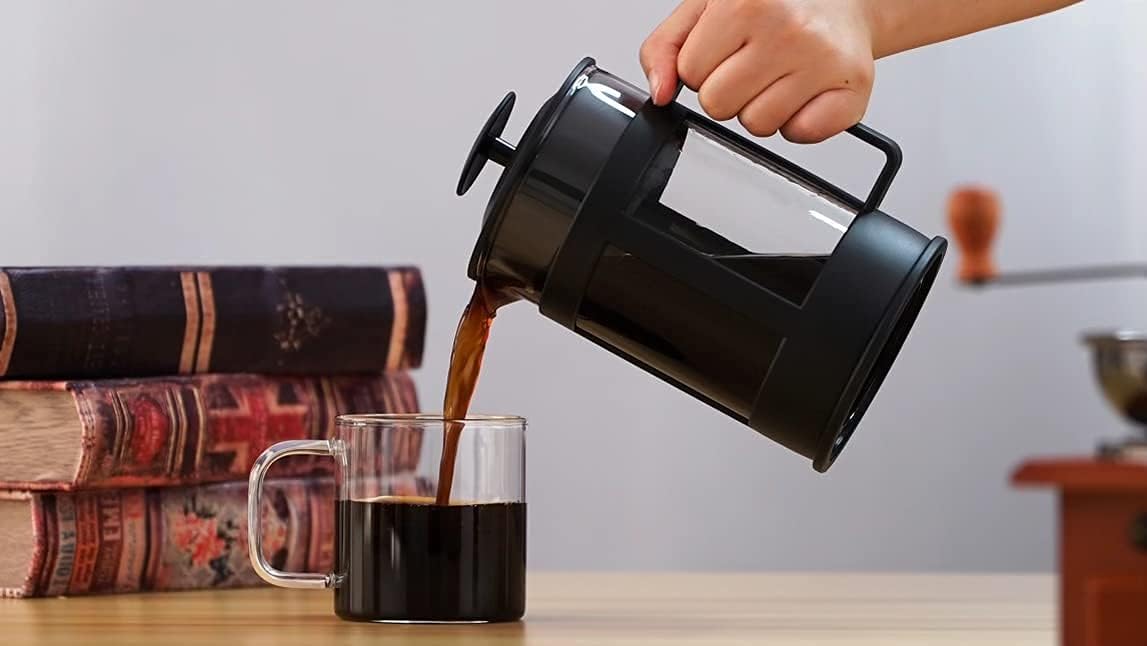 ضاغط قهوة فرنسية بسعة 800 مل، مصنوع من الزجاج البورسليكات عالي الجودة مع فلتر من الستانلس استيل، باللون الأسود 8 51rhD8QKJIL. AC SL1147