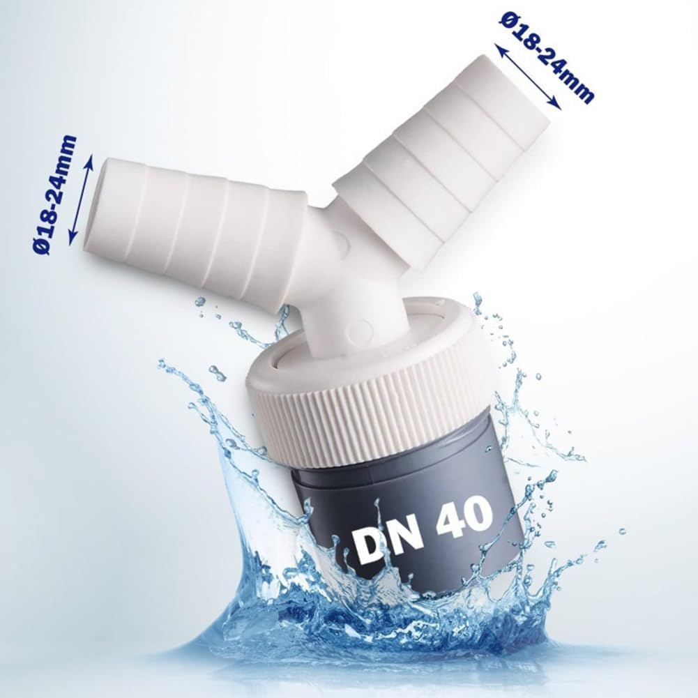 لينجي موصل مخرج مزدوج على شكل حرف Y للغسالات مزود بمشبكين للخرطوم، مفصل ثلاثي الاتجاهات، محول تصريف عالمي للغسالات وغسالة الصحون، مخرج 40 ملم 2 لينجي موصل مخرج مزدوج على شكل حرف Y للغسالات مزود بمشبكين للخرطوم، مفصل ثلاثي الاتجاهات، محول تصريف عالمي للغسالات وغسالة الصحون، مخرج 40 ملم - الصورة 2