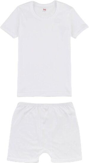 Blooming طقم فنيلة بأكمام وسروال داخلي قصير للأولاد