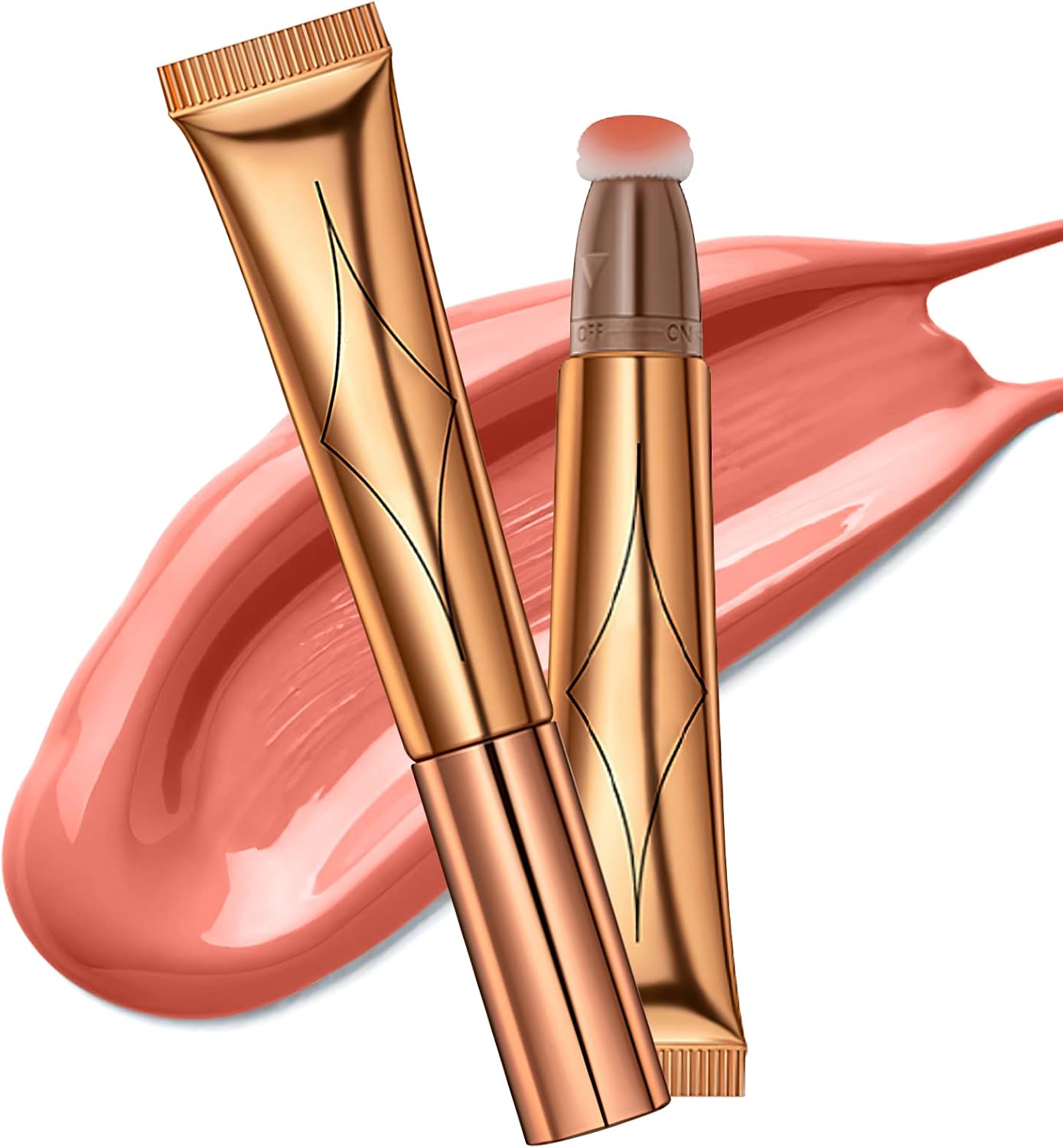 عصا بلش بيوتي، قلم بلشر سائل للوجه مع اداة توزيع وسادة، لمسة نهائية طبيعية غير لامعة ناعمة تدوم طويلا، قلم بلش كريمي فائق النعومة قابل للمزج