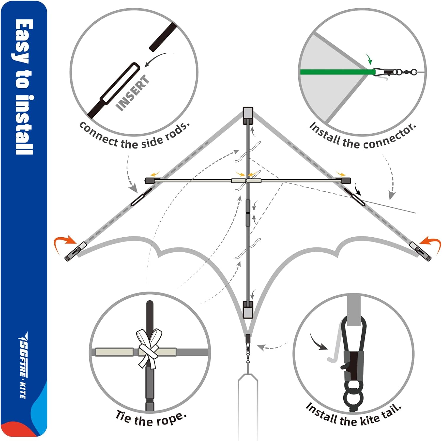 طائرة ورقية دلتا كبيرة للاطفال والكبار من اس جي اف تي ار، سهلة الطيران للغاية للمبتدئين، طائرة ورقية لرحلات الشاطئ والحديقة والانشطة الخارجية العائلية 7 طائرة ورقية دلتا كبيرة للاطفال والكبار من اس جي اف تي ار، سهلة الطيران للغاية للمبتدئين، طائرة ورقية لرحلات الشاطئ والحديقة والانشطة الخارجية العائلية - الصورة 7