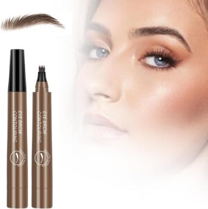 قلم تحديد الحواجب ويمسيارد من سويوكفي، قلم حواجب مقاوم للماء يدوم طويلا من 4 اطراف مايكروبليدنج، بني داكن