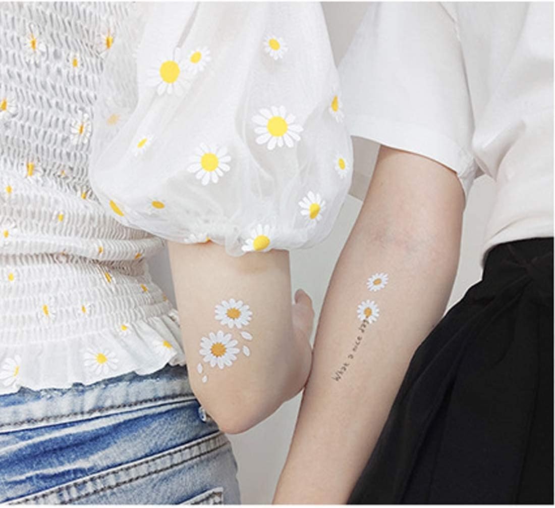 سيوسى تاتو مؤقت ثلاثي الابعاد بتصميم زهرة الاقحوان للنساء والفتيات، تاتو مزيف على شكل زهور لتزيين الجسم واليدين والرقبة والذراع والمعصم، 12 ورقة 5 سيوسى تاتو مؤقت ثلاثي الابعاد بتصميم زهرة الاقحوان للنساء والفتيات، تاتو مزيف على شكل زهور لتزيين الجسم واليدين والرقبة والذراع والمعصم، 12 ورقة - الصورة 5
