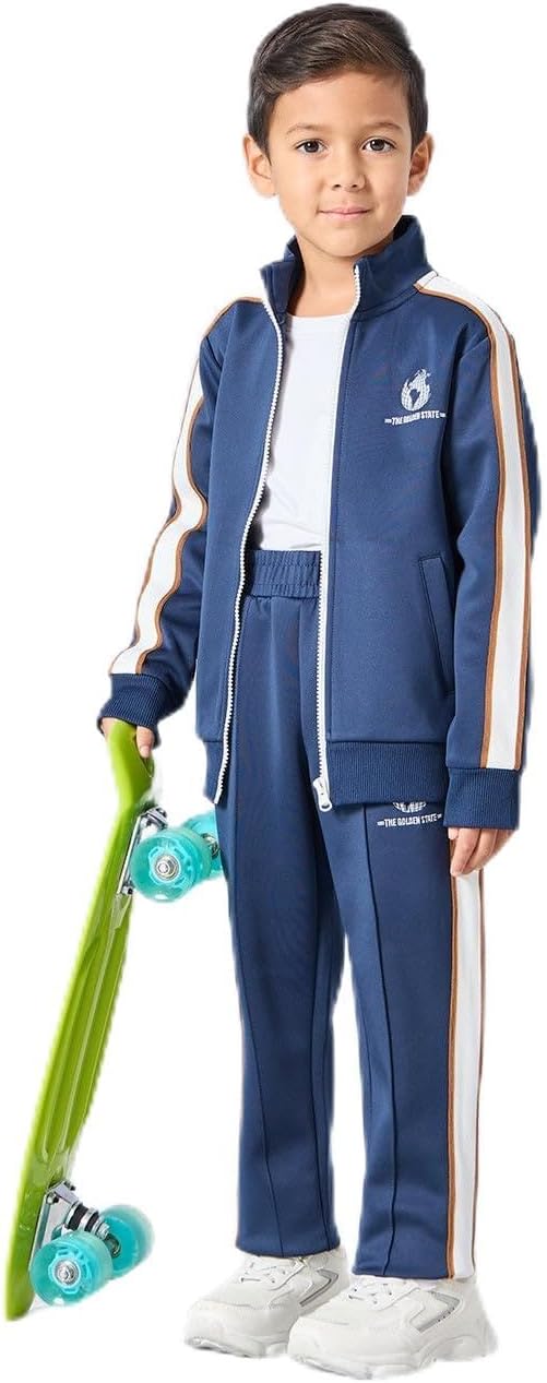 سويت شيرت بتصميم متناسق بسحاب كامل للأولاد من ريد تاغ، أزرق كحلي