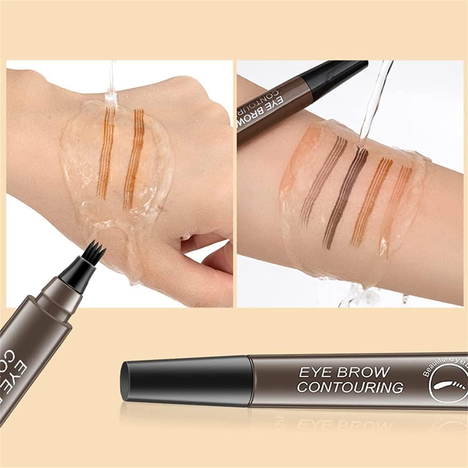 قلم حواجب سائل رباعي الشوكات من تزويق، قلم حواجب متشعب، قلم حواجب سحري دقيق مقاوم للماء مع طرف شوكة دقيقة، بلون رمادي وبني، 3 قطع 5 قلم حواجب سائل رباعي الشوكات من تزويق، قلم حواجب متشعب، قلم حواجب سحري دقيق مقاوم للماء مع طرف شوكة دقيقة، بلون رمادي وبني، 3 قطع - الصورة 5