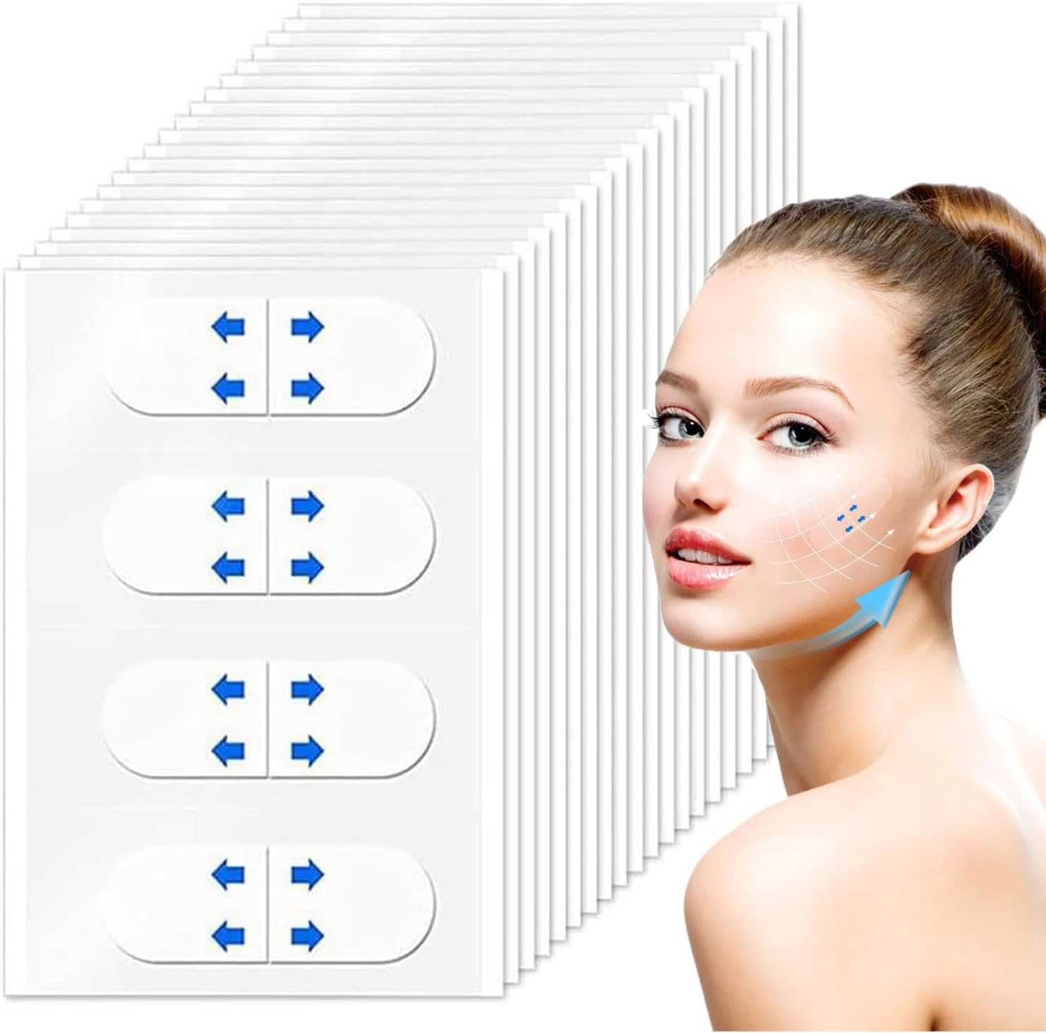 120 قطعة من شريط شد الوجه غير المرئي من يلا جوي، شريط شد الوجه غير المرئي، ملصق شد الوجه الفوري، شرائط وجه على شكل حرف V للبشرة المترهلة للذقن المزدوجة 2 120 قطعة من شريط شد الوجه غير المرئي من يلا جوي، شريط شد الوجه غير المرئي، ملصق شد الوجه الفوري، شرائط وجه على شكل حرف V للبشرة المترهلة للذقن المزدوجة - الصورة 2