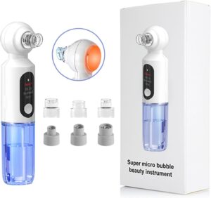 مزيل الرؤوس السوداء بتفريغ الهواء من نالاكال، احدث مسام الوجه المائية مع ضغط ساخن لدورة المياه، 6 رؤوس شفط و3 تروس قابلة للتعديل، الة تنظيف عميق للمسام، جهاز تجميل للرجال والنساء