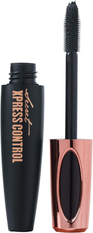 سيكريت اكسبريس كونترول ماسكارا 4 دي من الياف الحرير لتطويل الرموش وكثيفة، تدوم طويلا، مقاومة للتلطخ، تدوم طوال اليوم، طويلة وسميكة ومقاومة للتلطخ