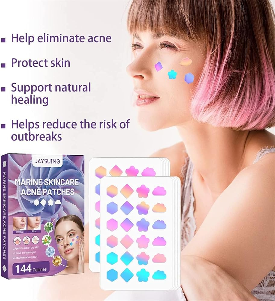 رقع حب الشباب للوجه بخلاصة الطحالب الخضراء الطبيعية وزيت شجرة الشاي الغروانية المائية رقعة تغطية ماصة لحب على شكل نجمة ملونة تغطي وتقلل من النتوءات والبثور 144 نيو تايملي 3 رقع حب الشباب للوجه بخلاصة الطحالب الخضراء الطبيعية وزيت شجرة الشاي الغروانية المائية رقعة تغطية ماصة لحب على شكل نجمة ملونة تغطي وتقلل من النتوءات والبثور 144 نيو تايملي - الصورة 3