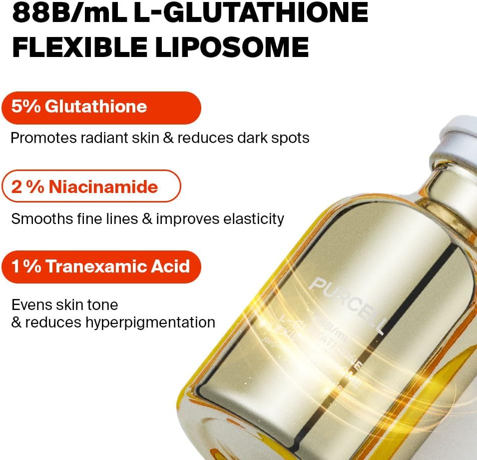 بورسيل سيروم للوجه بالجلوتاثيون بنسبة 5% - تركيز عالي مع فيتامين B3 وفيتامين E وحمض الترانيكساميك، مرطب ومشرق، خفيف الوزن، 1.01 اونصة 3 بورسيل سيروم للوجه بالجلوتاثيون بنسبة 5% - تركيز عالي مع فيتامين B3 وفيتامين E وحمض الترانيكساميك، مرطب ومشرق، خفيف الوزن، 1.01 اونصة - الصورة 3