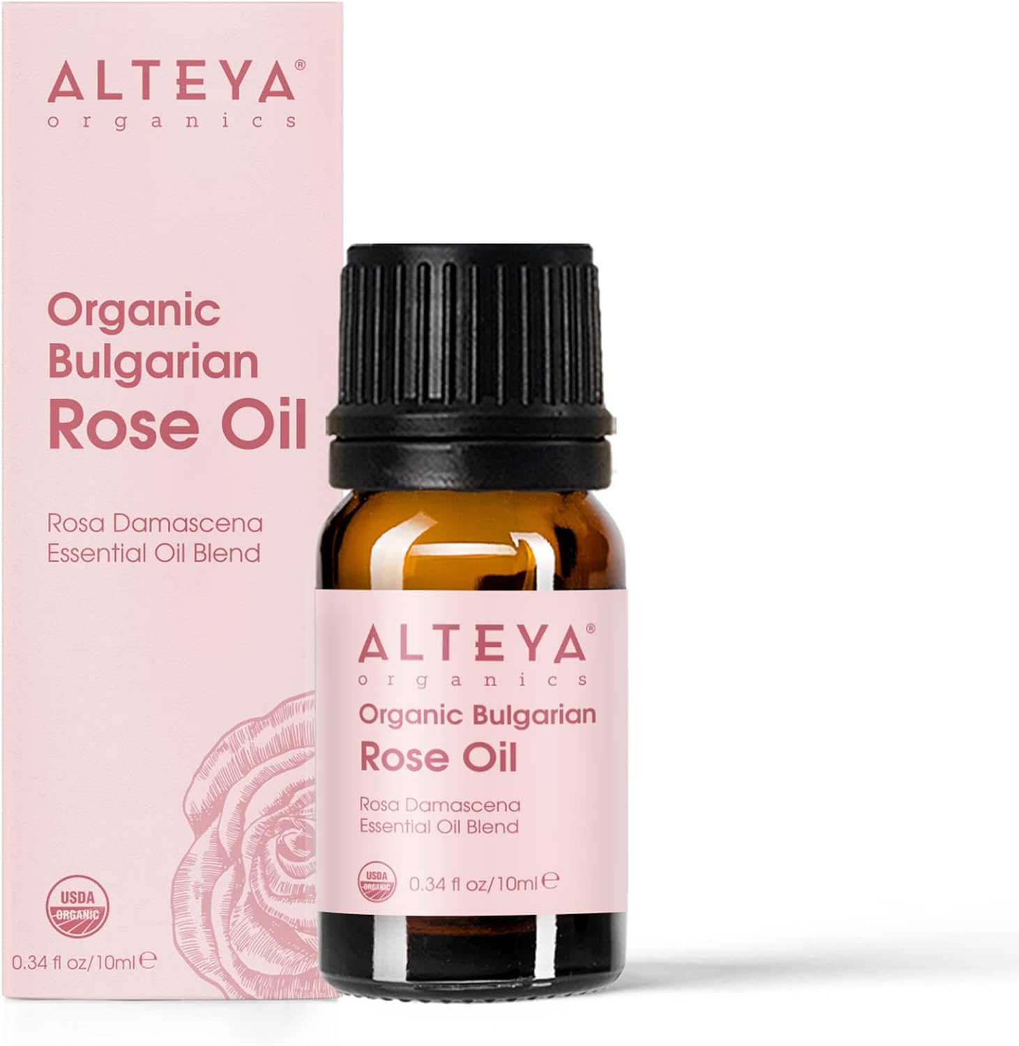 التيا اورجانيكس زيت الورد البلغاري من وزارة الزراعة الامريكية، مزيج زيت عطري متعدد الاستخدامات ممتاز للعلاج بالروائح العطرية والعطور والعناية بالبشرة والعلاج بالتدليك، 10 مل