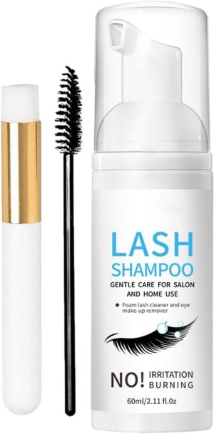 منظف وصلات الرموش شامبو للرموش رغوي محلول تنظيف غسول خالٍ من الزيوت للوصلات والعناقيد والرموش الطبيعية غسل لوصلات نالاكال