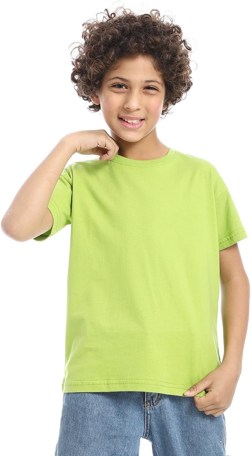 تي شيرت أساسي عصري بقبة دائرية ضيقة للأولاد من اندورا