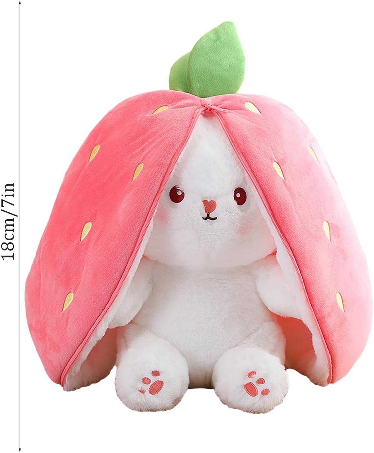 كاستويف لعبة قطيفة على شكل ارنب فراولة - دمية لطيفة للاطفال جزر ناعمة 18 سم هدية مثالية للبنات 5 كاستويف لعبة قطيفة على شكل ارنب فراولة - دمية لطيفة للاطفال جزر ناعمة 18 سم هدية مثالية للبنات - الصورة 5