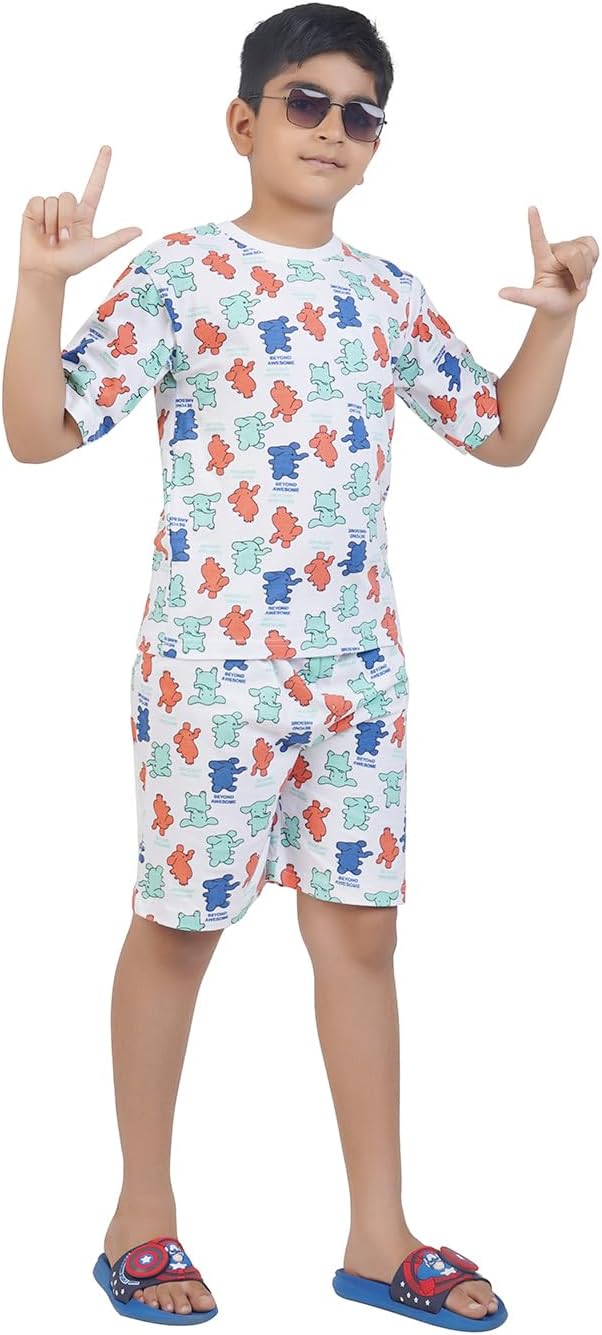 بدلة مكونة من تي شيرت وشورت للأولاد بكتف منسدل من تي تو اف BYS-TSRT-SHRTS-01 (عبوة من 3 قطع) 7 بدلة مكونة من تي شيرت وشورت للأولاد بكتف منسدل من تي تو اف BYS-TSRT-SHRTS-01 (عبوة من 3 قطع) - الصورة 7