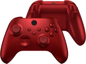 اكستريم رايت مجموعة كاملة من ازرار الهيكل لوحدة تحكم Xbox Series X وS، لون احمر قرمزي بديل مخصص للقضبان الجانبية وغطاء لوحة خلفية امامية لوحدة تحكم اكس بوكس كور اللاسلكية [وحدة التحكم غير مرفقة]