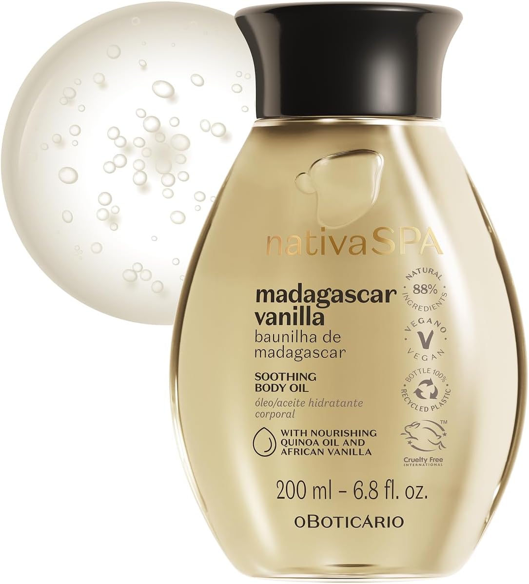 زيت للجسم كامل من أو بوتيكاريو مرطب برائحة الفانيليا، 200 مل