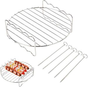 طقم شواية مزدوج الطبقات متعدد الاغراض مع سيخ، ملحق مقلاة هوائية XL متوافق مع مقلاة فيليبس الهوائية اكس ال باور