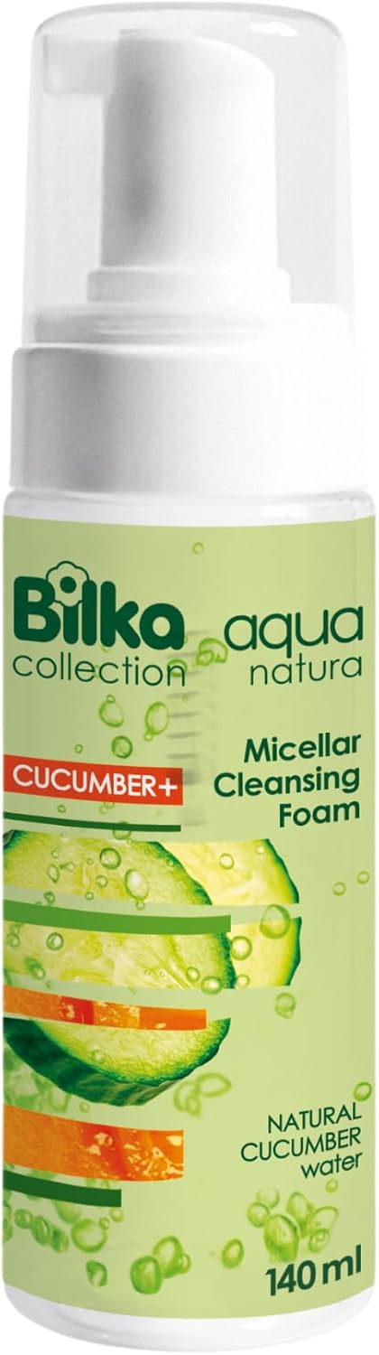 رغوة تنظيف ميسيلار اكوا ناتورا من بيلكا كوليكشن - منظف يومي للوجه مع ماء الخيار الطبيعي للترطيب وتقليل المسام، 140 مل