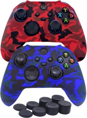 حافظة حماية من إي وينر لجهاز جيم كونسول، غطاء سيليكون محكم مصنوع من السيليكون بلون كامو أحمر وأزرق