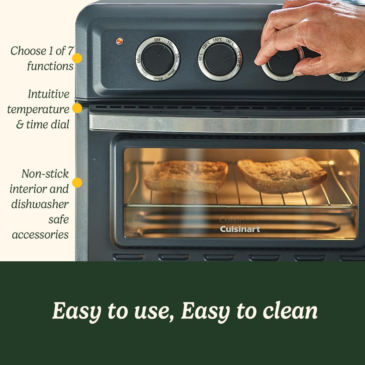 كويزنارت فرن صغير للقلاية الهوائية 7 وظائف للقلي الهوائي التحميص الخبز المحمص والحفاظ على الدفء رمادي داكن TOA60U 1630.0 واط 5 كويزنارت فرن صغير للقلاية الهوائية 7 وظائف للقلي الهوائي التحميص الخبز المحمص والحفاظ على الدفء رمادي داكن TOA60U 1630.0 واط - الصورة 5