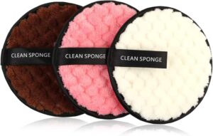 3 Colors Makeup Remover Pads, Reusable Rounds Soft Facial Cleaning Puffs Towels Double-Side Washable Make Up Removing Cloth Microfiber Multi-Function, White, Pink, Brown