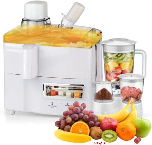 عصارة وخلاط 4 في 1 بقدرة 500 وات من ريفورا، لون برتقالي، موديل RE-10210