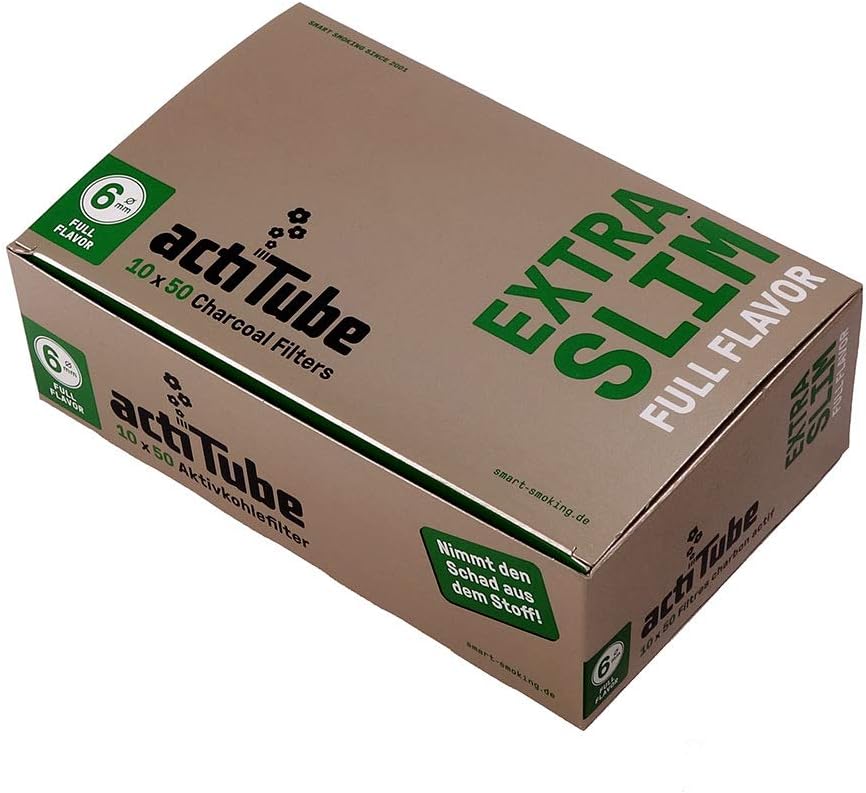 فلتر كربون نشط رفيع للغاية بقطر 6 ملم من اكتي تيوب، 50 فلتر في كل عبوة، عرض واحد (500 فلتر)