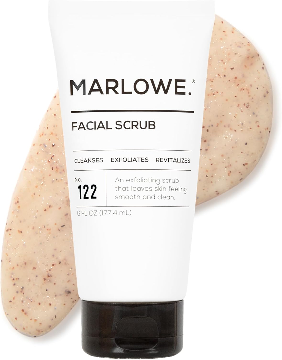 مارلو. مقشر الوجه للرجال رقم 122 6 أونصة | منظف الوجه المقشر اليومي الخفيف | رائحة خشب الصندل الطازج | يتضمن مستخلصات طبيعية